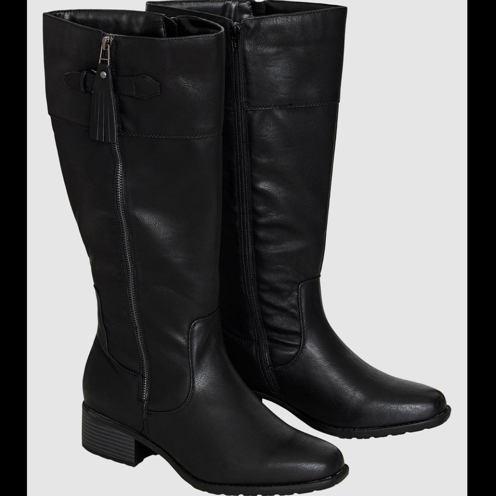 Evans Extra Wide Calf Size 8-9 Black Mansart Boots